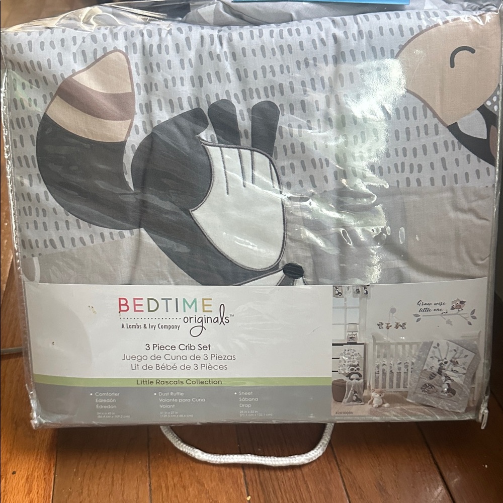 Bedtime Originals Little Rascals Gray & White 3-Piece Crib Bedding Set